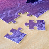 Schönes Atemberaubendes Lila Rosa Meer Sunset Foto Puzzle (Seite)