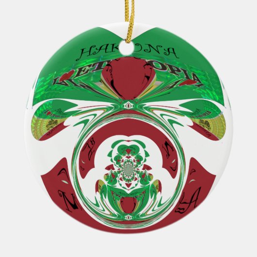 Schönes Äthiopien Lovely Hakuna Matata I Liebe Hea Keramikornament (Vorne)