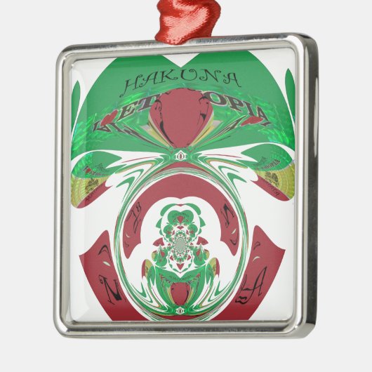 Schönes Äthiopien Lovely Hakuna Matata I Liebe Hea Silbernes Ornament (Links)