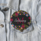 Schönes, aufwendiges, dunkles Blumenmuster persona Button (Beispiel)