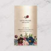 Schönes Auge mit Burgunder Wasserfarben-Blume Visitenkarte (Rückseite)