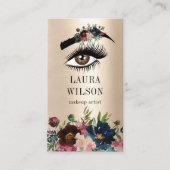 Schönes Auge mit Burgunder Wasserfarben-Blume Visitenkarte (Vorderseite)