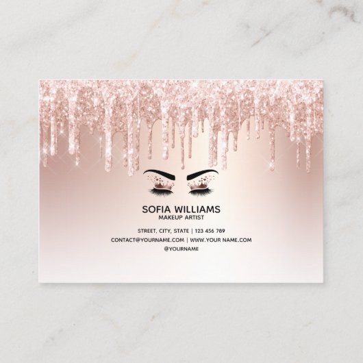 Schönes Auge mit goldener Krone, lange Lasche Afte Empfehlungskarte (Rückseite)