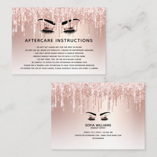 Schönes Auge mit goldener Krone, lange Lasche Afte Empfehlungskarte (Vorne/Hinten)