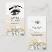 Schönes Auge mit Grün Wasserfarbene Blume Visitenkarte (Vorne/Hinten)