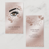 Schönes Auge mit Rose Gold Blume Visitenkarte (Vorne/Hinten)