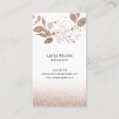 Schönes Auge mit Rose Gold Blume Visitenkarte (Rückseite)