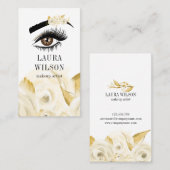 Schönes Auge mit weißem Wasser Blume Visitenkarte (Vorne/Hinten)