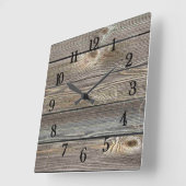 Schönes, authentisches Holz horizontal bedruckt Quadratische Wanduhr (Winkel)