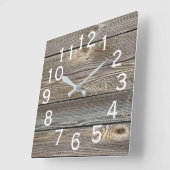 Schönes authentisches Rustikales Barholz Quadratische Wanduhr (Winkel)