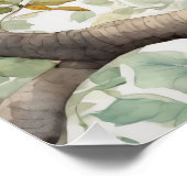 Schönes Auwl auf einer Baumzweigung Poster (Ecke)