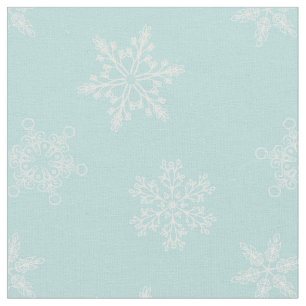 Schönes Baby Blue Snowflakes Weihnachtsmuster Stoff
