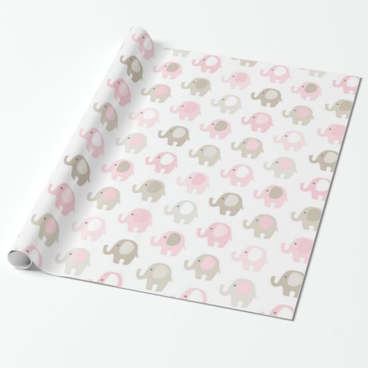 Schönes Baby-Elefant-Muster Geschenkpapier (Ungerollt)