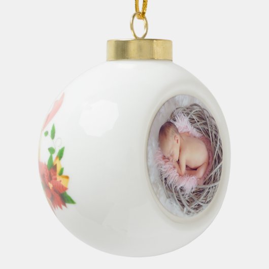Schönes Baby-Foto Keramik Kugel-Ornament (Links)