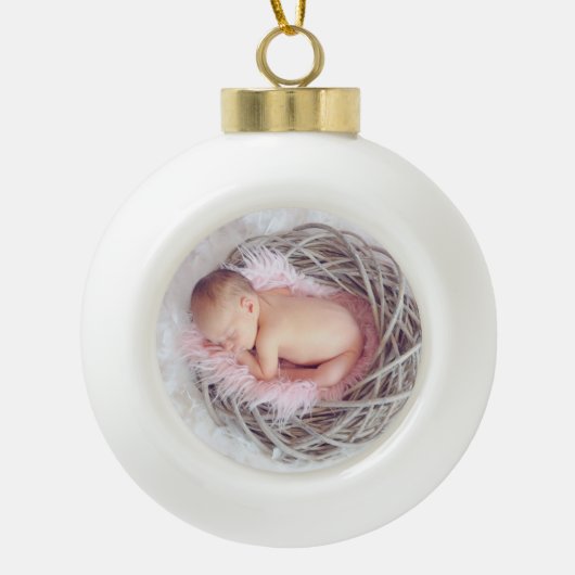 Schönes Baby-Foto Keramik Kugel-Ornament (Vorderseite)