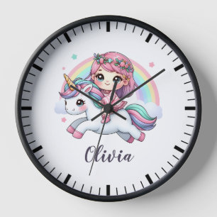Schönes Baby Girl on Unicorn Uhr