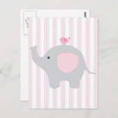 Schönes Baby Girl Pink Elephant Postkarte (Vorne/Hinten)