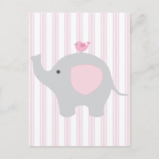 Schönes Baby Girl Pink Elephant Postkarte