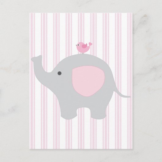 Schönes Baby Girl Pink Elephant Postkarte (Vorderseite)