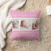 Schönes Baby Girl Pink Foto Religious Zitat Kissen (Decke)