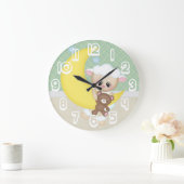 Schönes Baby-Lamm Große Wanduhr (Zuhause)