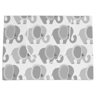 Schönes Baby-neutraler grauer Elefant Große Geschenktüte