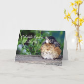 Schönes Baby Robin Karte (Gelbe Blume)