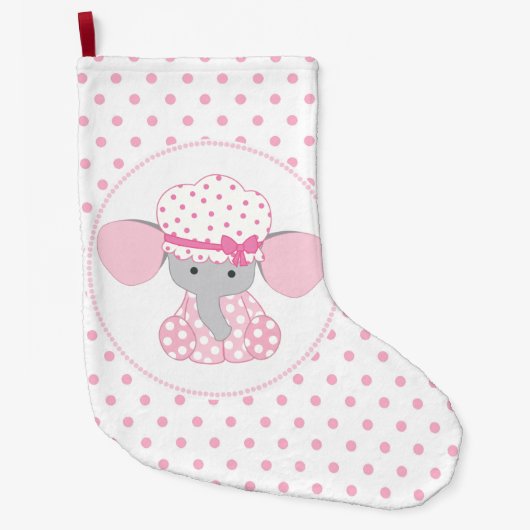 Schönes Baby-rosa Elefant Großer Weihnachtsstrumpf (Vorderseite)