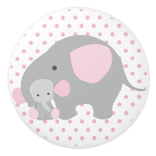 Schönes Baby-rosa Elefant Keramikknauf