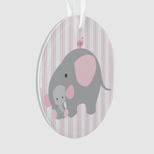 Schönes Baby-rosa Elefant Ornament (Vorderseite)