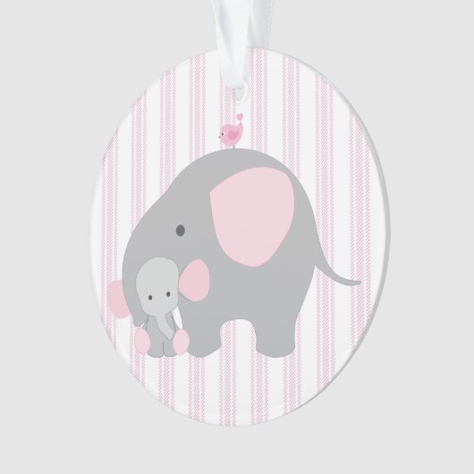 Schönes Baby-rosa Elefant Ornament (Vorderseite)