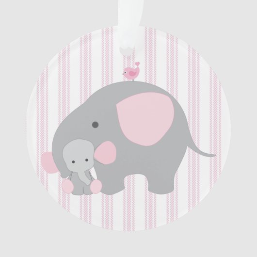 Schönes Baby-rosa Elefant Ornament (Vorderseite)