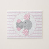 Schönes Baby-rosa Elefant Puzzle (Horizontal)