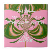 Schönes Baby rosa grün und weiß Kaleidoskop Fliese (Vorderseite)