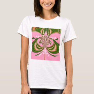 Schönes Baby rosa grün und weiß Kaleidoskop T-Shirt