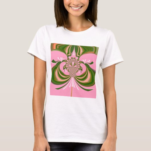 Schönes Baby rosa grün und weiß Kaleidoskop T-Shirt (Vorderseite)