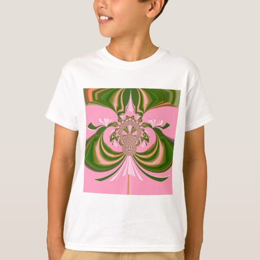 Schönes Baby rosa grün und weiß Kaleidoskop T-Shirt (Vorderseite)