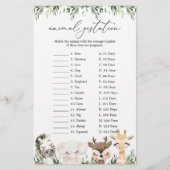 Schönes Baby Shower Animal Gestation Game (Vorderseite)