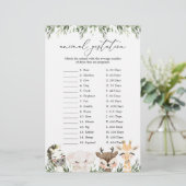 Schönes Baby Shower Animal Gestation Game (Stehend Vorderseite)