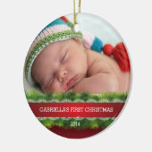 Schönes Baby's First Christmas Foto Ornament (Links)