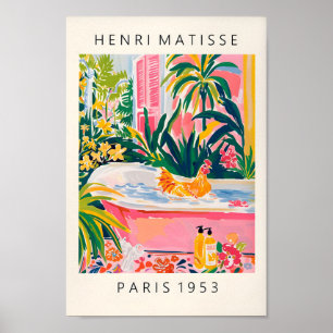 Schönes Bad Art, Hähnchenkunst Printing, Rosa Dopa Poster