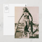 Schönes Bad !! Vintage Bikini Postkarte (Vorne/Hinten)