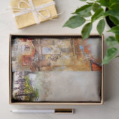 Schönes Badedorf mit Wasserfarbe Seidenpapier (Geschenk)