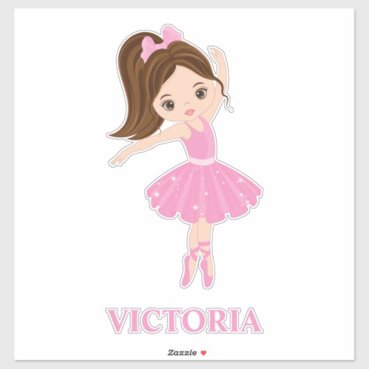 Schönes Ballerina Girl Custom-Cut Vinyl Sticker (Blatt)