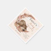 Schönes Bambi & Blume Pastel Pink Baby Dusche Nick Serviette (Ecke)