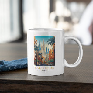 Schönes Barcelona Spanien Retro Vintage Reise Kaffeetasse