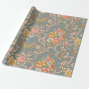 Schönes Barockschmuckstil - Bordeaux-Design Geschenkpapier