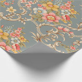 Schönes Barockschmuckstil - Bordeaux-Design Geschenkpapier (Ecke)