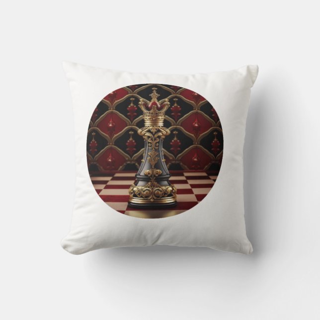 Schönes Barockstil Schachstück - The Queen Kissen (Vorderseite)