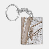 Schönes Barred Owl Audubon Valentine Schlüsselanhänger (Vorderseite links)